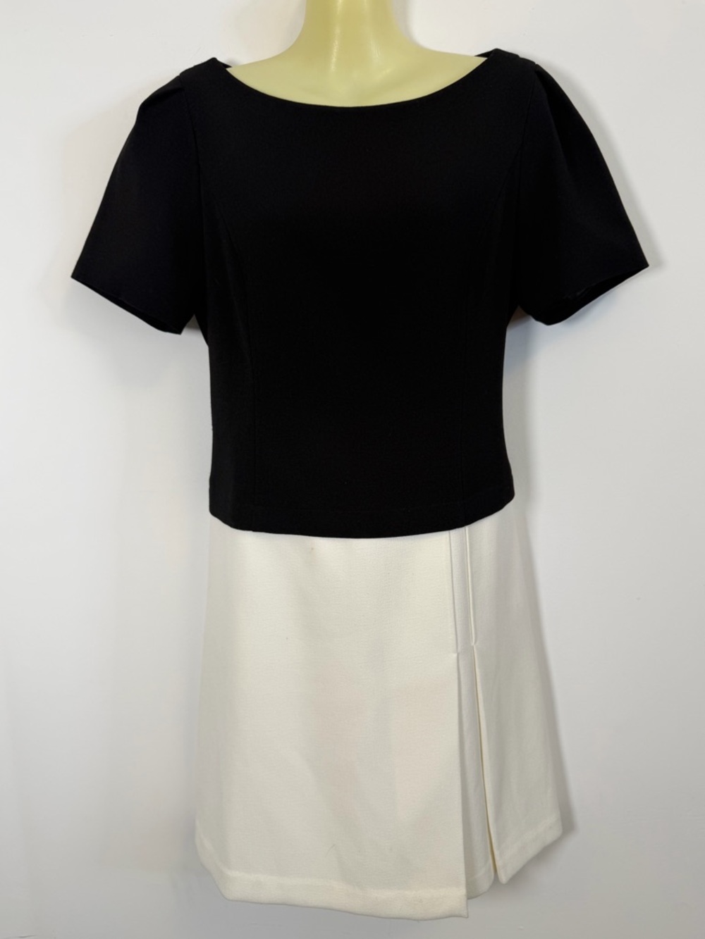 White House Black Markt Classic Black and White Two-Tone Dress